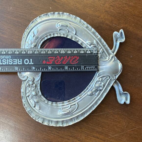 Elias Artmetal Fine Pewter & Sterling Heart Victorian Style RARE & VINTAGE Frame - Picture 11 of 13